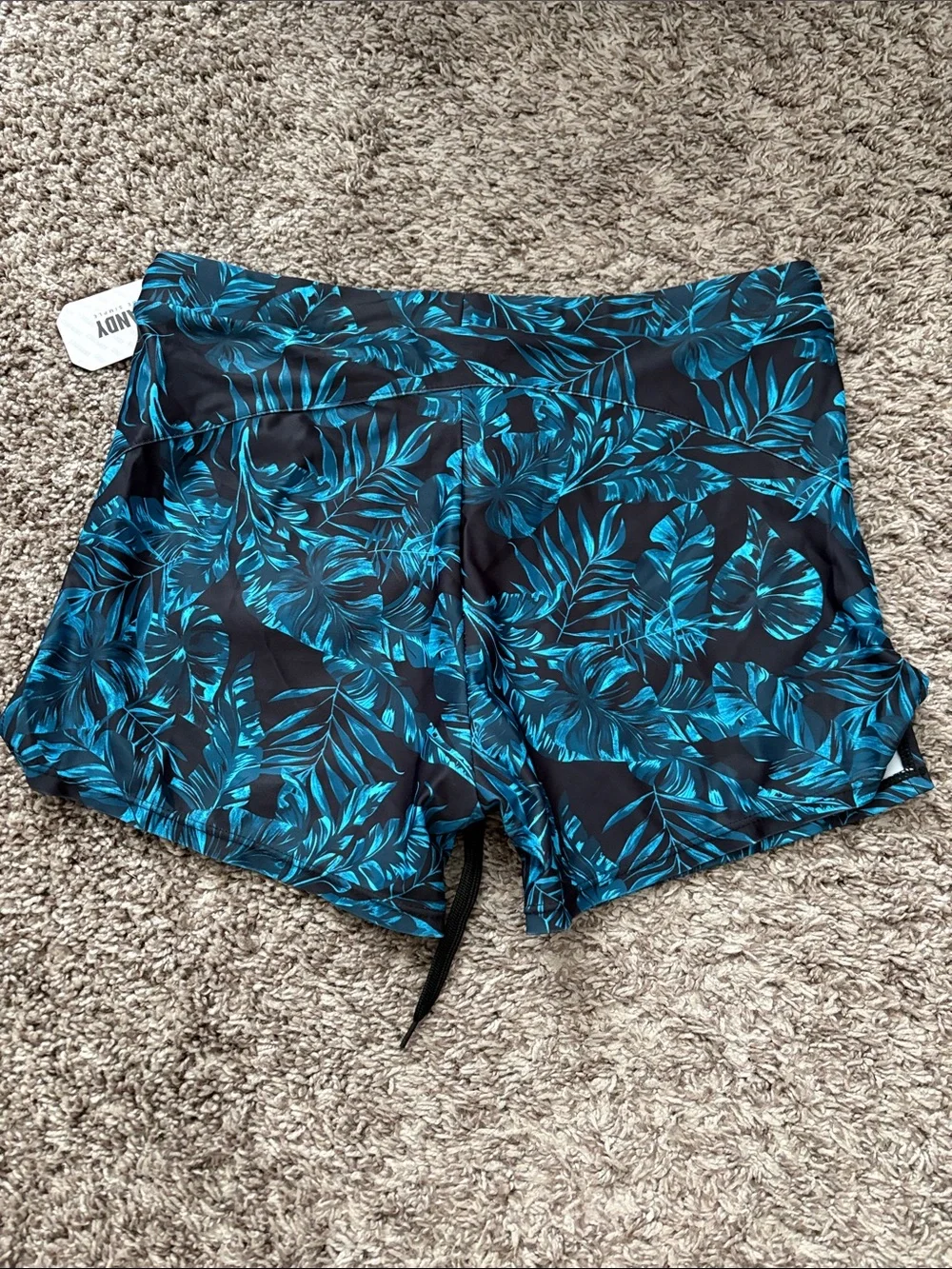 Coofandy Men’s Blue Tropical Print Swim Shorts